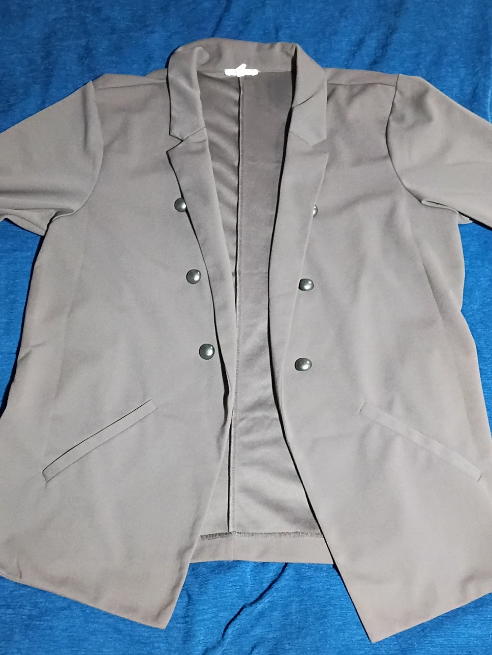 Maurices Taupe Double-Breasted Blazer Jacket